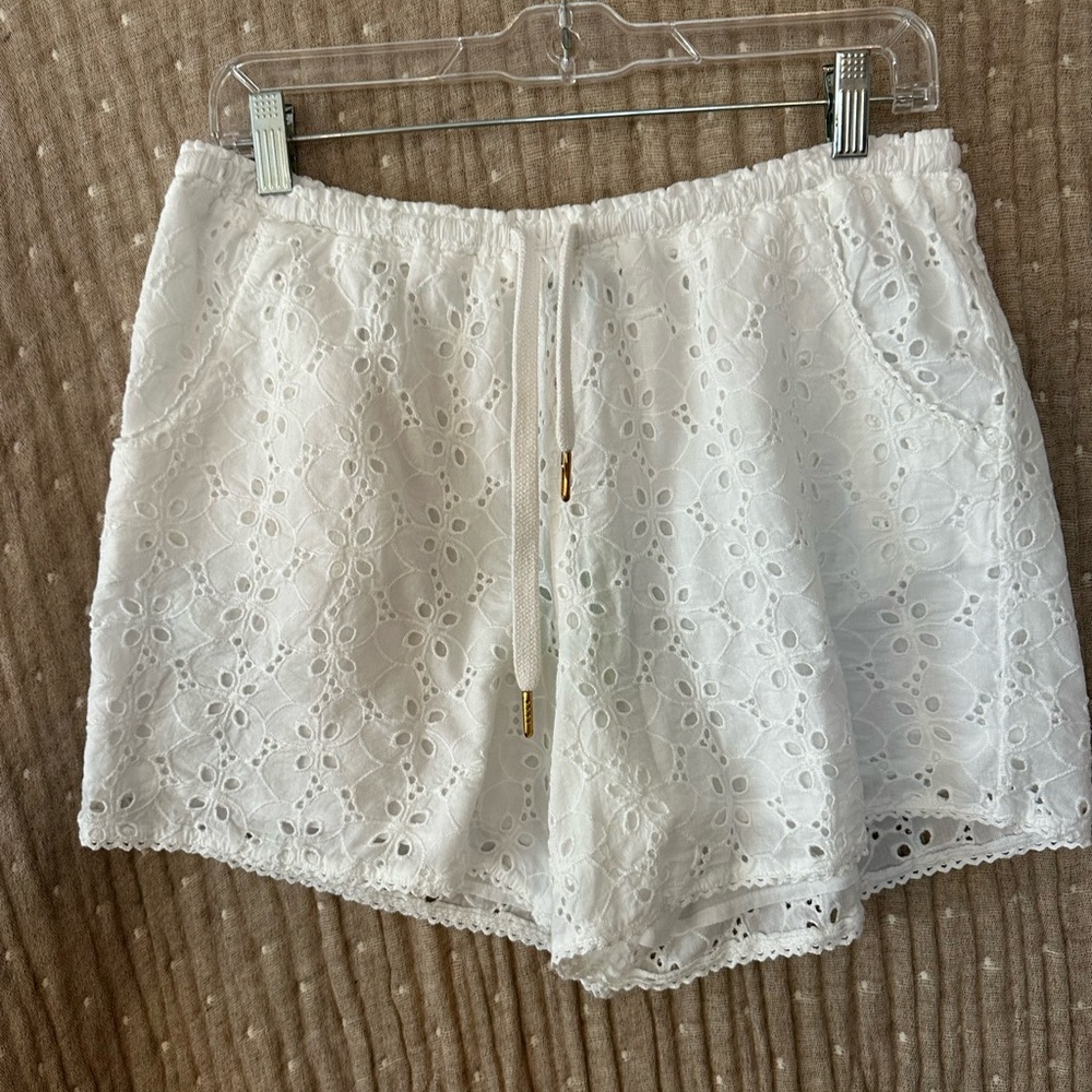 Signature White Eyelet High Waist Shorts